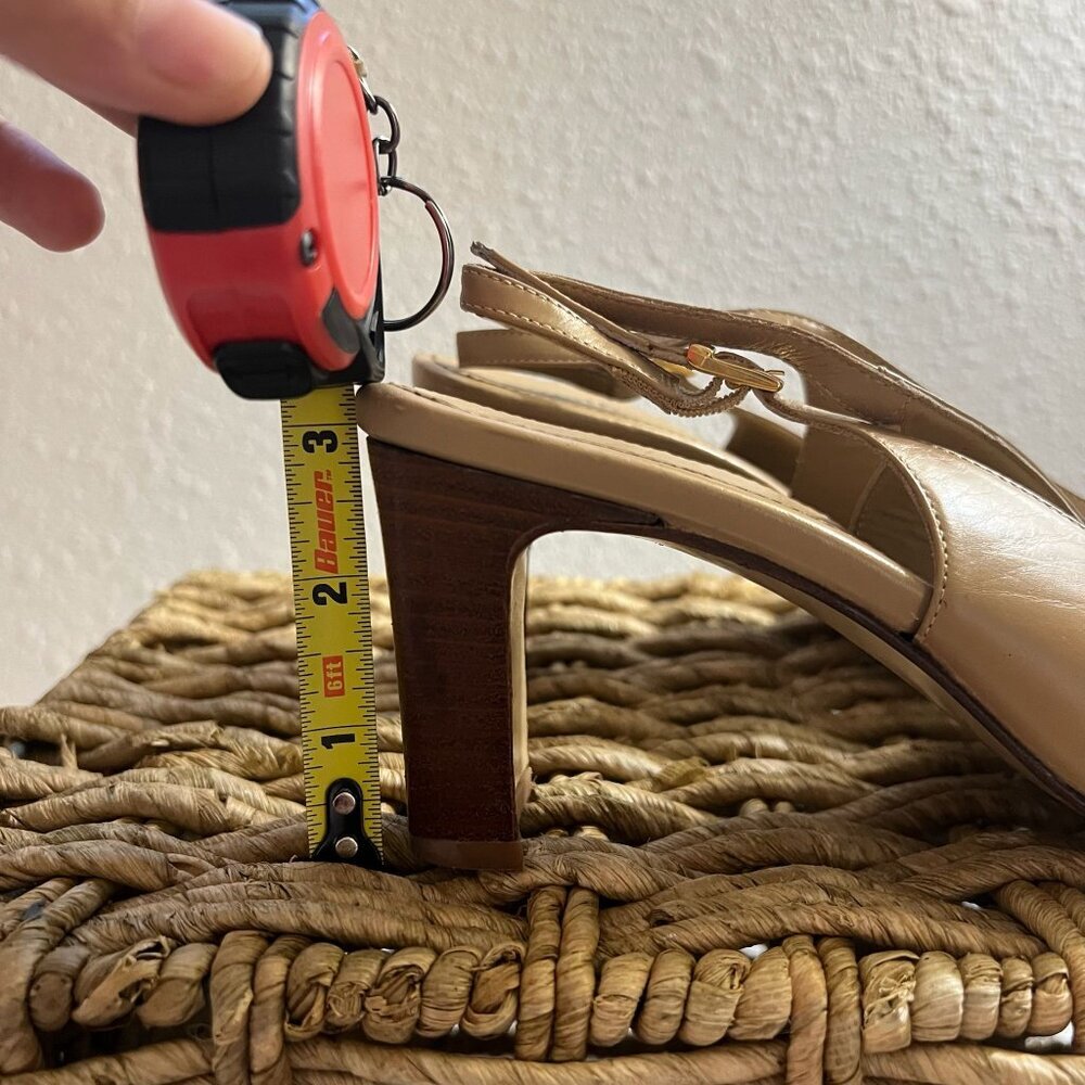AMALFI Exclusively for Nordstrom, Beige 8B, square heel,slingback pump shoe - Picture 6 of 15